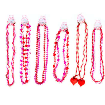 Necklace Bead Valentine 6ast1-3 Pks/val Barbell Cardage 8+