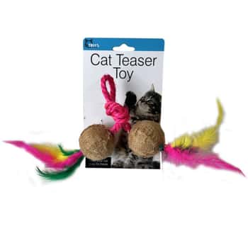 Jute Cat Toy Ball with Feather