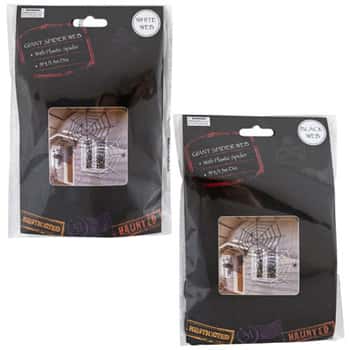Spider Web Giant 5ft Dia When Stretched 2ast Black Or White Polybag W/hlwn Insert/polystr Pp