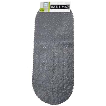 Gray Bubble Pattern Bath Mat with Suction Cup Bottom