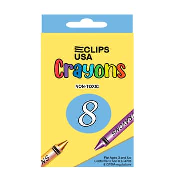 8-Pack Non-Toxic Crayons Assorted Colors