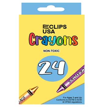 24-Pack Non-Toxic Crayons Assorted Colors
