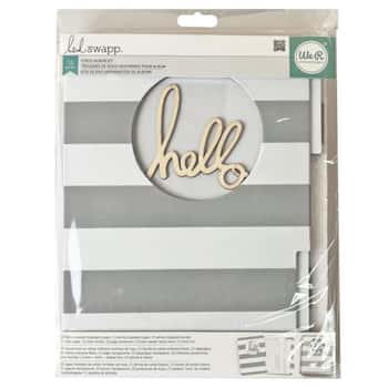 Heidi Swapp 10 Piece Cinch Album Grey Striped Fabric Design File Kit