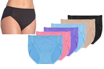 Women's Microfiber High Cut Panties - Solid Colors - Sizes 5-7