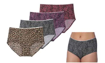 Women's Second Skin Seamless Microfiber Brief Cut Panties - Leopard Print - Sizes 5-7