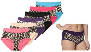 Women's Microfiber Brief Cut Panties - Leopard Print - Sizes 5-7