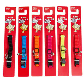 Cat Collar With Bells Adjustable Assorted Solid Colors
