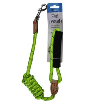 46&quot; Nylon Dog Walking Leash with Leather Accents