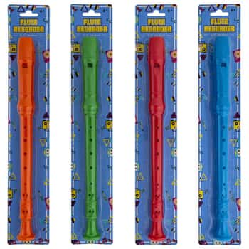 Flute Recorder 12.75in Blue/green/orange/red Blister Card Ages 6+