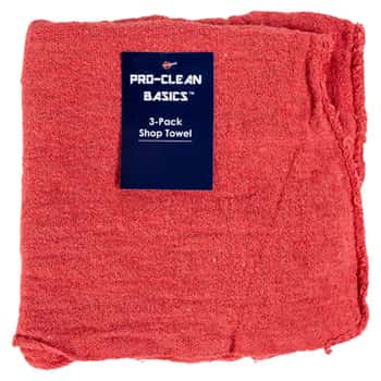Shop Towels 3pk Red 100% Cotton