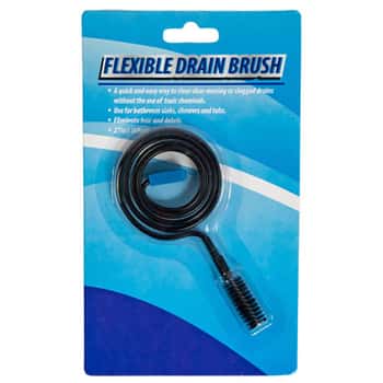 Drain Brush Flexible 27in L  Cleaning Blistercard