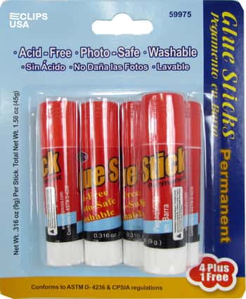Washable Acid Free Glue Sticks - 5-Pack
