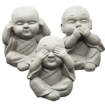 3.5&quot; Decorative Happy Buddha See Speak Hear No Evil Statues