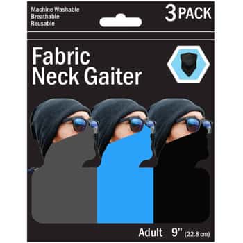 3 Pack Solid Neck Gaiter 3 Asst Colors