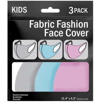 3 Piece Kid's Washable Face Masks Asst Colors