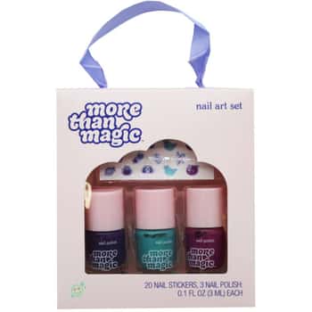 More Than Magic 3 Piece 3ml Colorful Nail Polish Set with Stickers