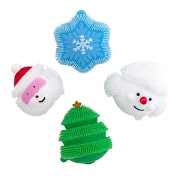 Puff Christmas Character Lite-up Squeeze Stocking Stuffr 12pc Pdq Tree/santa/snoman/snowflake Xm Hngtg