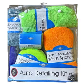 9 Piece Microfiber Car Cleaning Kit