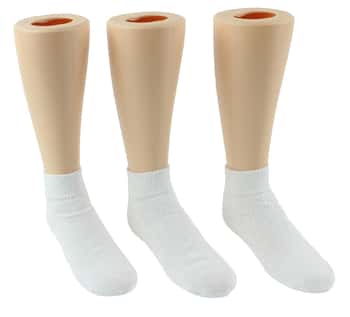 Children's Cotton Athletic Ankle Socks - White - Size 6-8
