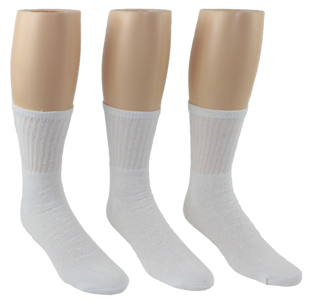 Men's White Athletic Crew Socks