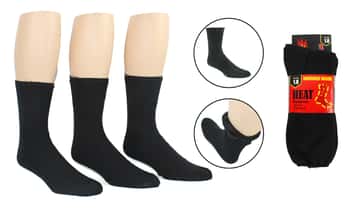 Men's Insulated Thermal Heat Brushed Boot Crew Socks - 3-Pair Packs