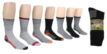 Men's Wool/Cotton Blend Thermal Crew Boot Socks - 2-Pair Packs