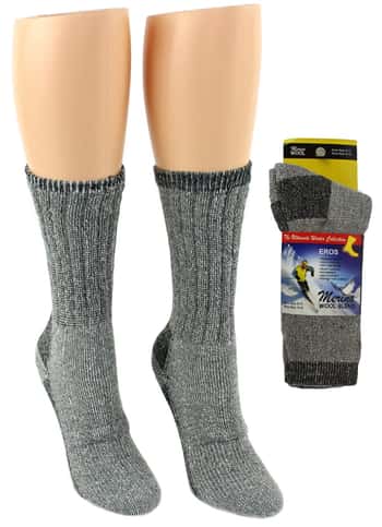 Women's Thermal Merino Wool Crew Socks - Size 9-11