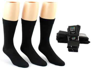 Men's Black Classic Crew Dress Socks - Size 10-13