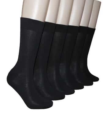 Men's Classic Crew Dress Socks - Solid Black - Size 10-13