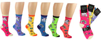 Boy's & Girl's Novelty Crew Socks - Unicorn Print - Size 6-8