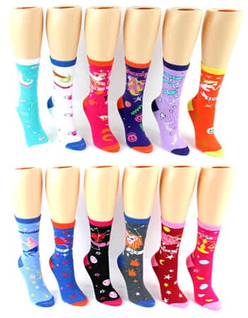 Women's Novelty Crew Socks - Zodiac Prints - Size 9-11
