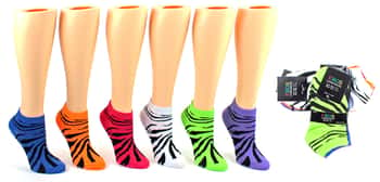 Women's Low Cut Novelty Socks - Zebra Print - Size 9-11