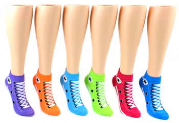 Women's Low Cut Novelty Socks - Sneaker Print - Size 9-11