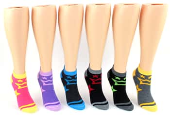 Women's Low Cut Novelty Socks - Star Print - Size 9-11