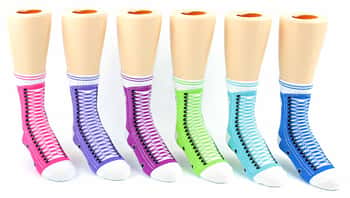 Boy's & Girl's Novelty Crew Socks - Sneaker Print - Size 6-8