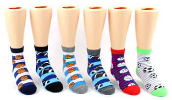Boy's & Girl's Novelty Crew Socks - Sport Print - Size 6-8