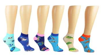 Boy's & Girl's Low Cut Novelty Socks - Sea Life Print - Size 6-8