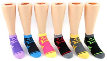 Boy's & Girl's Low Cut Novelty Socks - Star Print - Size 6-8