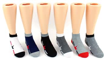 Boy's & Girl's Low Cut Novelty Socks - Star & Stripe Print - Size 6-8