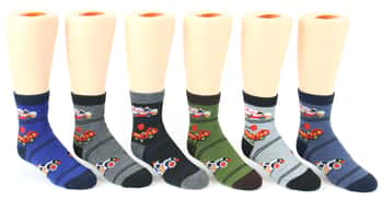Boy's & Girl's Novelty Crew Socks - Truck Print - Size 4-6