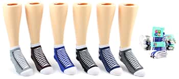 Boy's & Girl's Low Cut Novelty Socks - Sneaker Print - Size 4-6