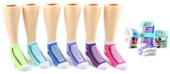 Boy's & Girl's Low Cut Novelty Socks - Sneaker Print - Size 4-6