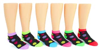 Boy's & Girl's Low Cut Novelty Socks - Heart Print - Size 6-8