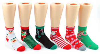 Women and Children's Christmas Socks - Assorted Sizes Combo Pack