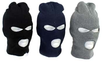 Men's 3-Hole Ski Masks - Black, Gray & Navy