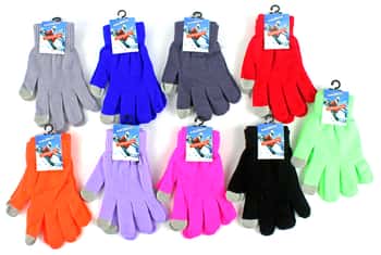 Adult Conductive Touchscreen Magic Stretch Texting Gloves - Assorted Colors