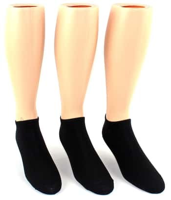 Men's No-Show Socks - Black - Size 10-13