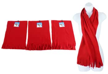 Premium Fleece Christmas Scarves - Red - 60" x 12"