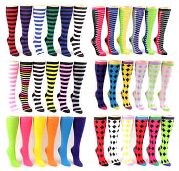 Women's Knee High Novelty Socks - Assorted Styles - Size 9-11