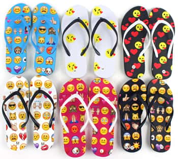 Women's Flip Flops - Emoji Prints